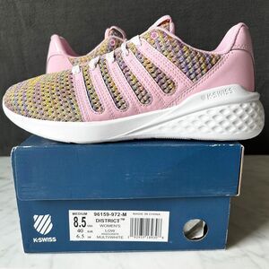 K Swiss District Sneakers Low Top Pink Rainbow - Women's Size 8.5 NEW in BOx